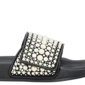 BRAND NEW - Jimmy Choo Black and White Studded Sandals - Size 10