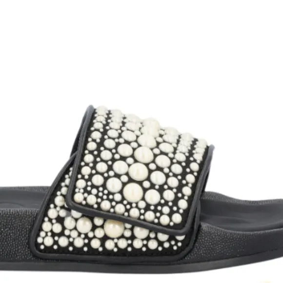 BRAND NEW - Jimmy Choo Black and White Studded Sandals - Size 10