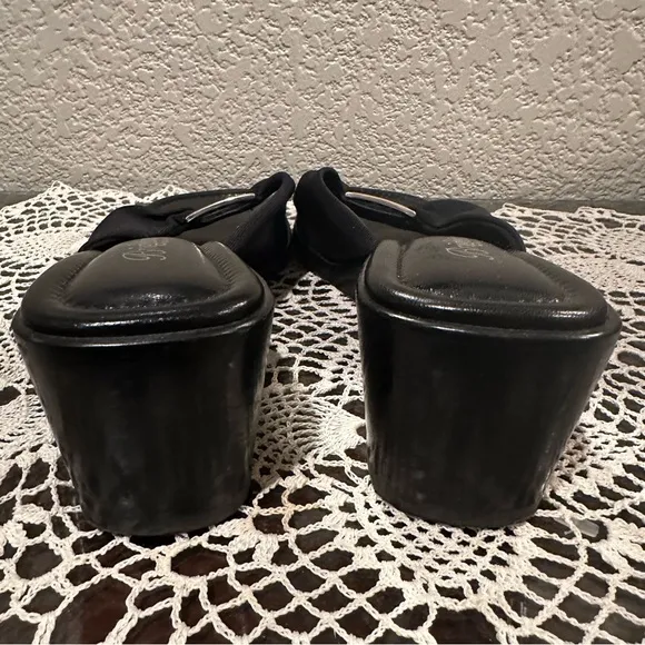 Brighton Black Isabel Wedge Mule Sandals