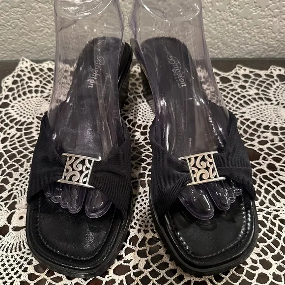 Brighton Black Isabel Wedge Mule Sandals