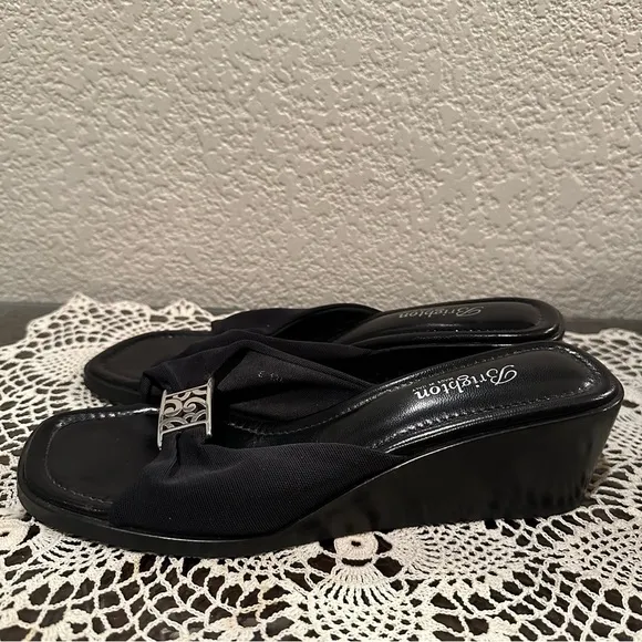 Brighton Black Isabel Wedge Mule Sandals