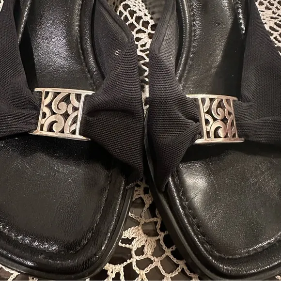 Brighton Black Isabel Wedge Mule Sandals