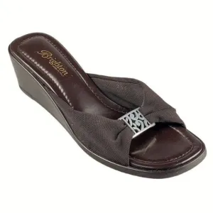 Brighton Black Isabel Wedge Mule Sandals