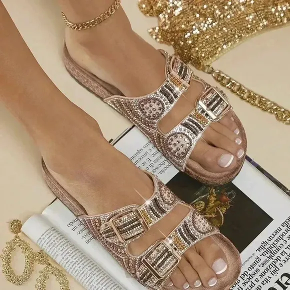 Brown Boho Women's Flat Sandals