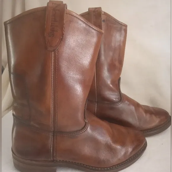 Brown Leather Knee-High Boots Classic Design