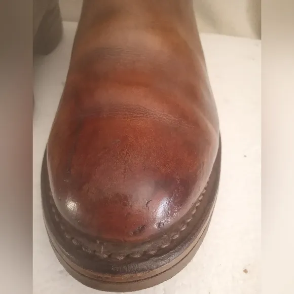 Brown Leather Knee-High Boots Classic Design