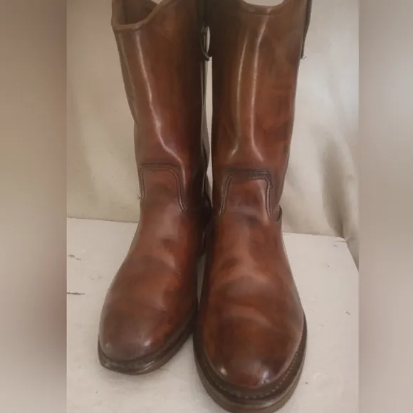 Brown Leather Knee-High Boots Classic Design