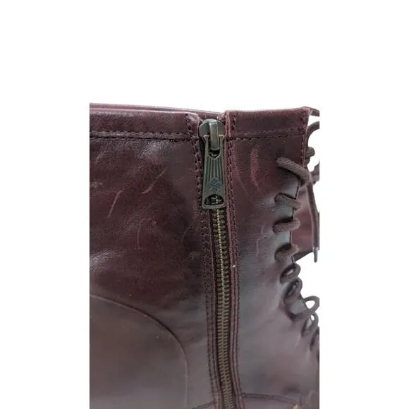 Brown Patricia Nash Sicily Leather Heeled Boot Side Zip 10M/40