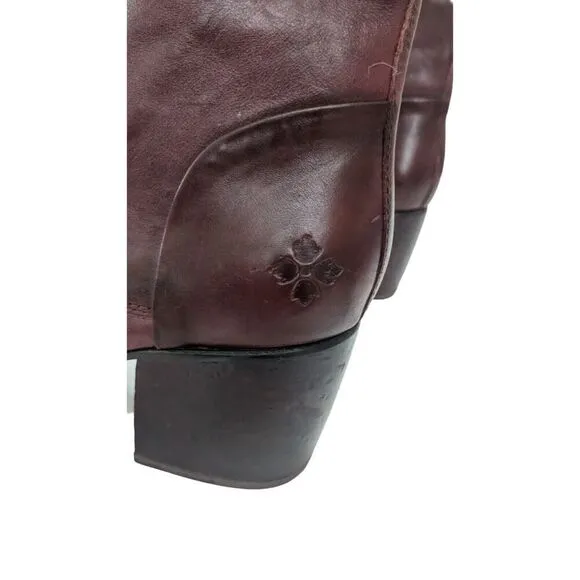 Brown Patricia Nash Sicily Leather Heeled Boot Side Zip 10M/40