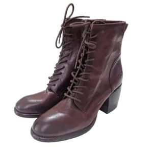 Brown Patricia Nash Sicily Leather Heeled Boot Side Zip 10M/40
