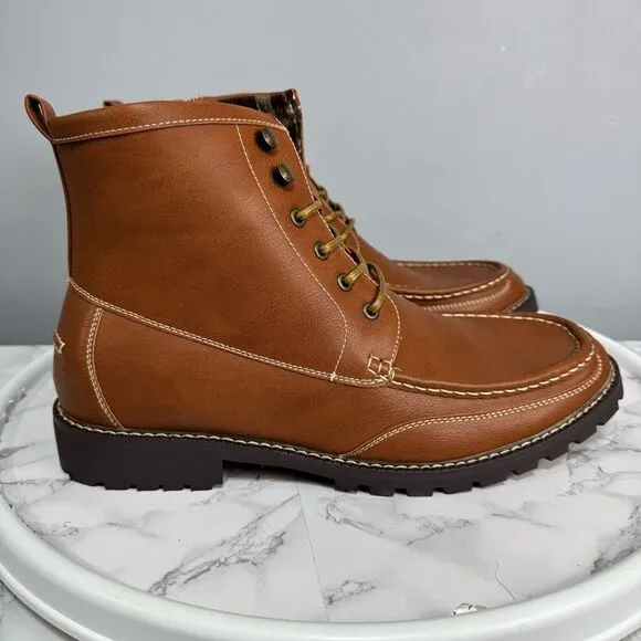 Bruno Marc Men's  Ankle Boots Faux Fur Lining Motorcycle  Size 13 NEW # Box K111