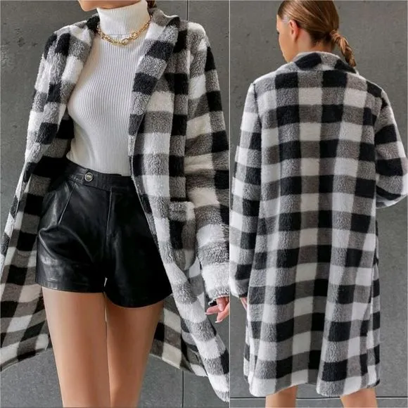 Buffalo Plaid Fleece Coat