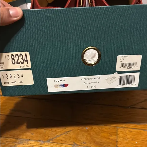 Buscemi Men's Red Leather High-Top Sneakers