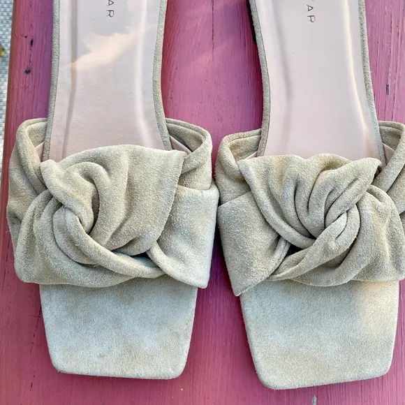 By Far Suede Knot Flat Sandals
