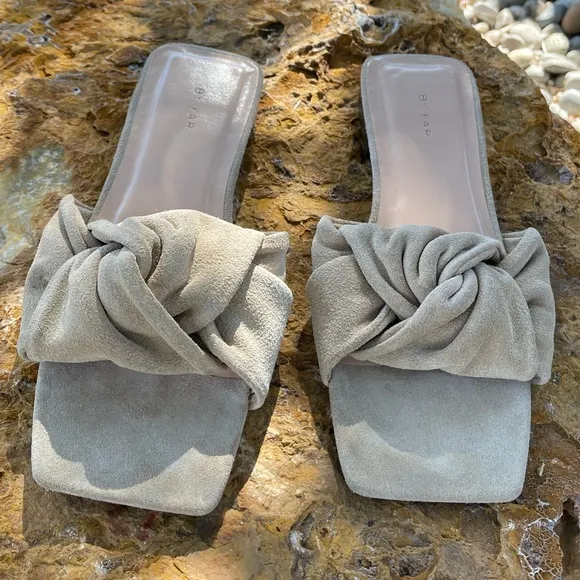 By Far Suede Knot Flat Sandals