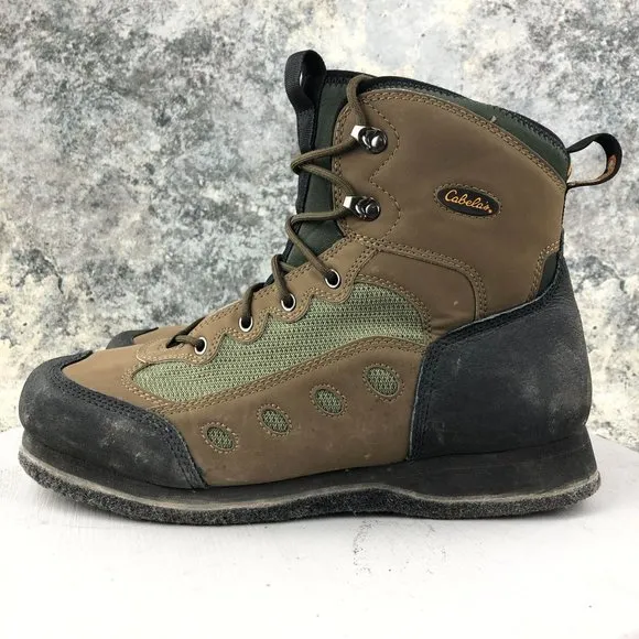 Cabela's Men's Size 11 EE Brown Ultra Light Felt Soled Outdoor Boots 83-0825