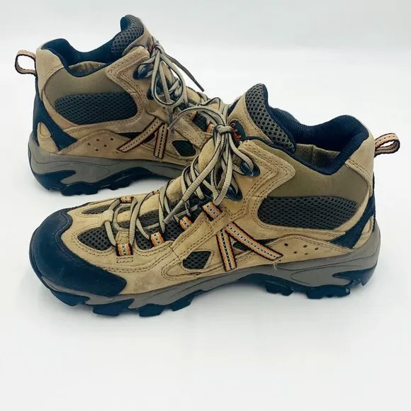 Cabela's Tan/Black Lace-Up Leather Hiking Boots 81-8575 Dry Plus Men's Size 9M