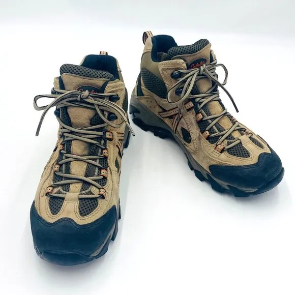 Cabela's Tan/Black Lace-Up Leather Hiking Boots 81-8575 Dry Plus Men's Size 9M