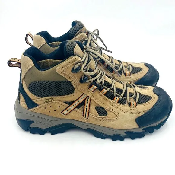 Cabela's Tan/Black Lace-Up Leather Hiking Boots 81-8575 Dry Plus Men's Size 9M