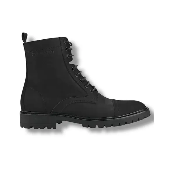 Calvin Klein Lorenzo Boots Lace Up Ankle Booties Black 8.5M