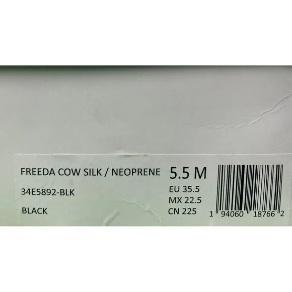 Calvin Klein Women's Freeda Cow Silk Neoprene Boots Black‎ Size Woman's Size 5.5