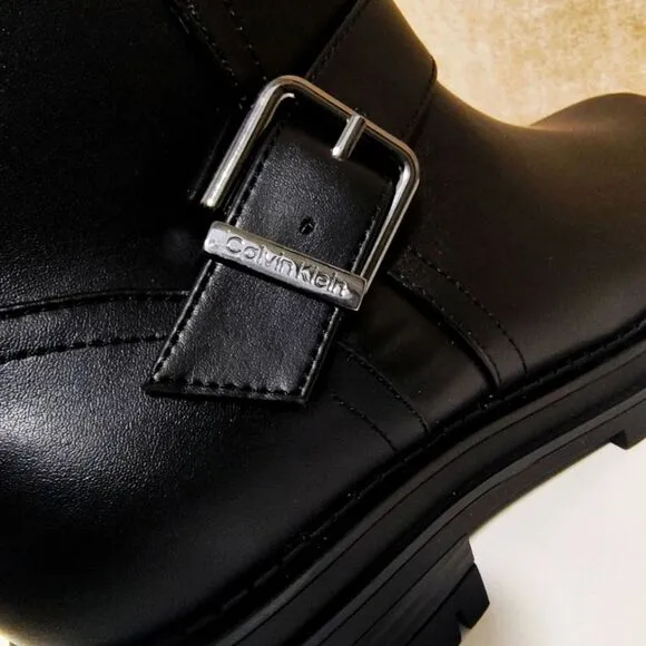 Calvin Klein Women's Galivan Almond Toe Black Booties Boots 8M