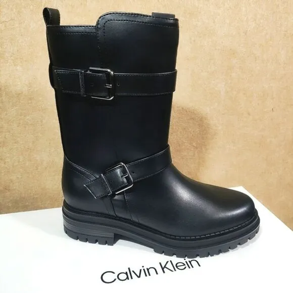 Calvin Klein Women's Galivan Almond Toe Black Booties Boots 8M