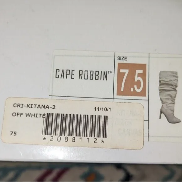 Cape Robbin Size 7.5 NIB Kitana-2 Canvas Thigh High Stiletto Boots