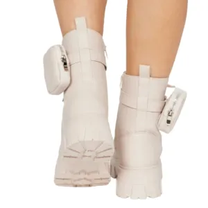 Cape Robbin Women's Beige Monalisa  Combat Boots Chunky Platform Size‎ 9