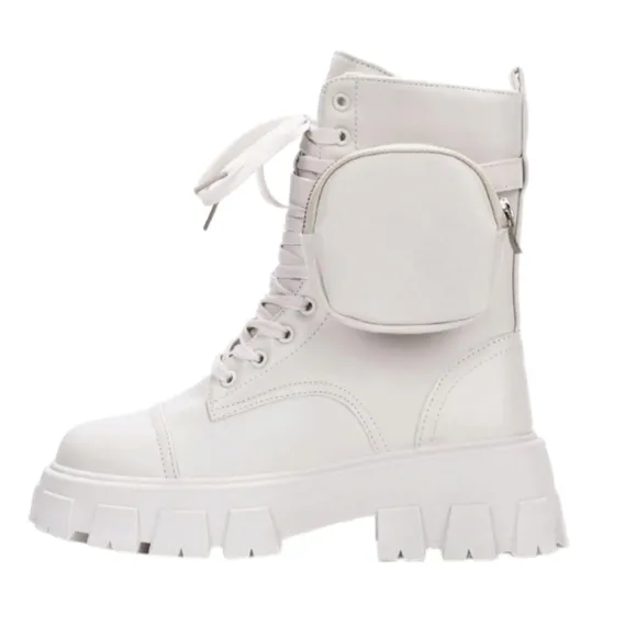 Cape Robbin Women's Beige Monalisa  Combat Boots Chunky Platform Size‎ 9
