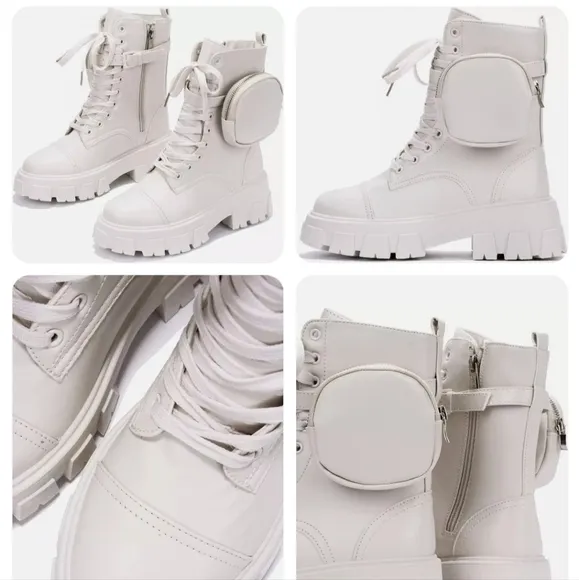 Cape Robbin Women's Beige Monalisa  Combat Boots Chunky Platform Size‎ 9