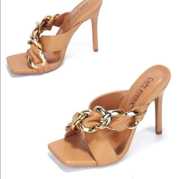Cape Robbin Women's Dejavu Chain Nude Heels
