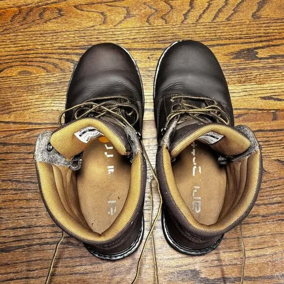 Carhartt 6” Brown Leather Soft Toe Work Boots Men’s 10 CMW6174