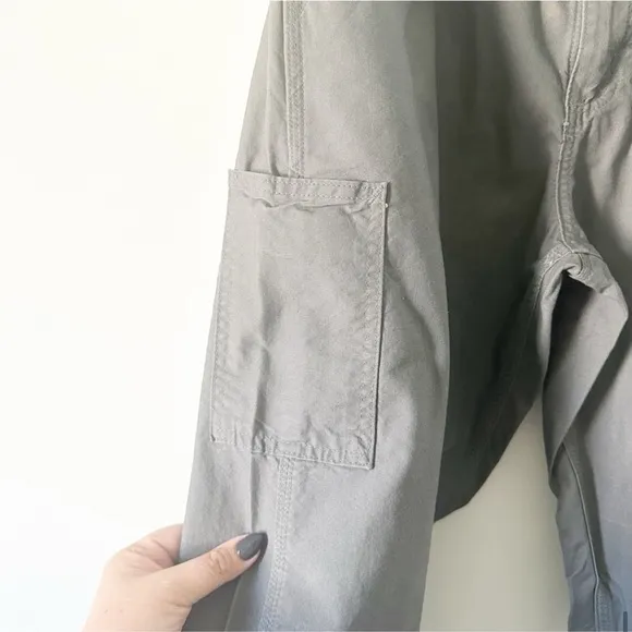 Carhartt Canvas Work Dungarees Loose Fit Pants B151 FAT Fatigue Gray 33 x 30