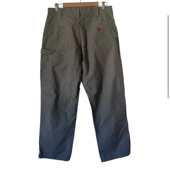 Carhartt Canvas Work Dungarees Loose Fit Pants B151 FAT Fatigue Gray 33 x 30