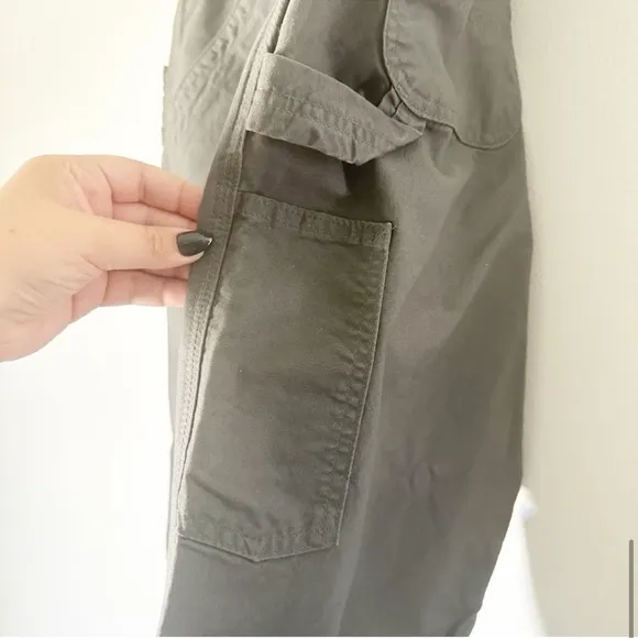 Carhartt Canvas Work Dungarees Loose Fit Pants B151 FAT Fatigue Gray 33 x 30