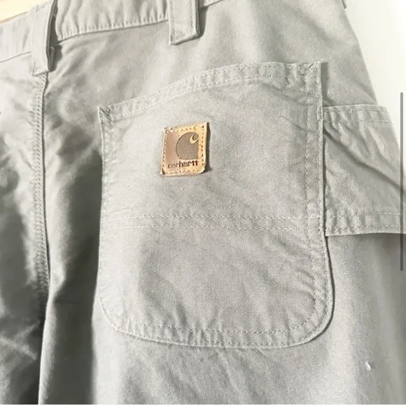 Carhartt Canvas Work Dungarees Loose Fit Pants B151 FAT Fatigue Gray 33 x 30