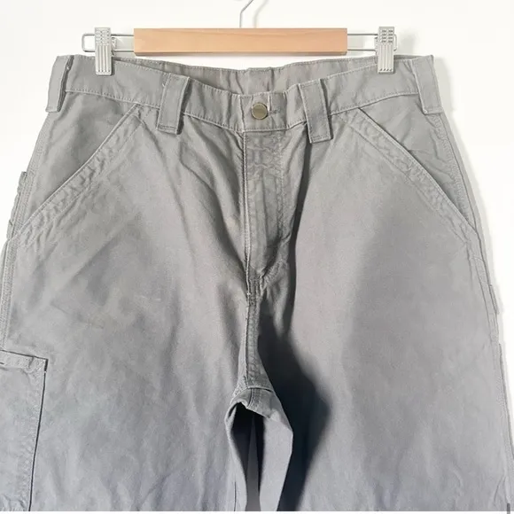 Carhartt Canvas Work Dungarees Loose Fit Pants B151 FAT Fatigue Gray 33 x 30