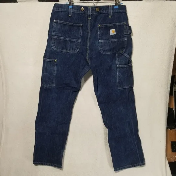 Carhartt Double‎ Knee Denim Relax Stretch Jeans 34x32 Made In Mexico 103890 L10