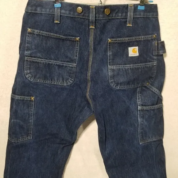 Carhartt Double‎ Knee Denim Relax Stretch Jeans 34x32 Made In Mexico 103890 L10