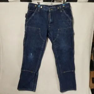 Carhartt Double‎ Knee Denim Relax Stretch Jeans 34x32 Made In Mexico 103890 L10
