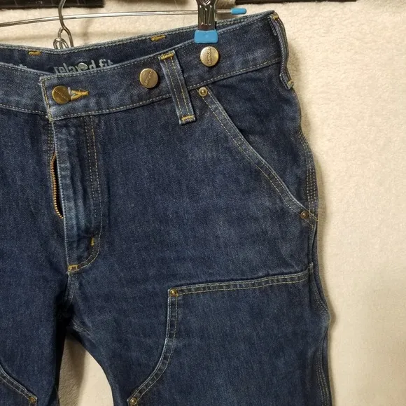 Carhartt Double‎ Knee Denim Relax Stretch Jeans 34x32 Made In Mexico 103890 L10