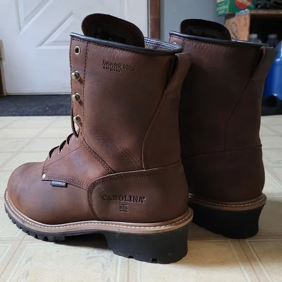 Carolina Elm 8&quot; Logger Steel Toe Work Boots for Men