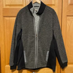 Carom2cobalt full zip jacket sweatshirt Stylish Black and Gray Jacket med tall