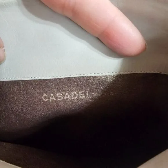 Casadei Bow Front Cream Heeled Boots Sz 8 Italian Leather Knee-High Quiet Luxury