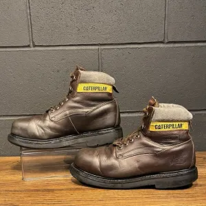 CAT Alaska 1.0 Brown Leather Steel Toe Work Boots Men’s 9