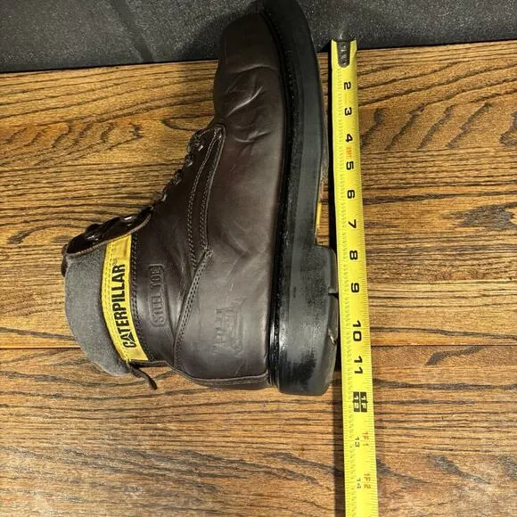 CAT Alaska 1.0 Brown Leather Steel Toe Work Boots Men’s 9