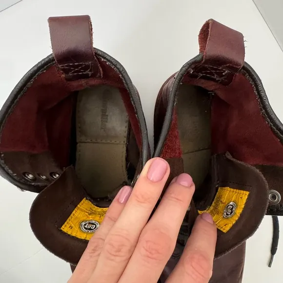 Caterpillar CAT Orson P716725 Leather Combat Boots 10 Distressed Oxblood Work