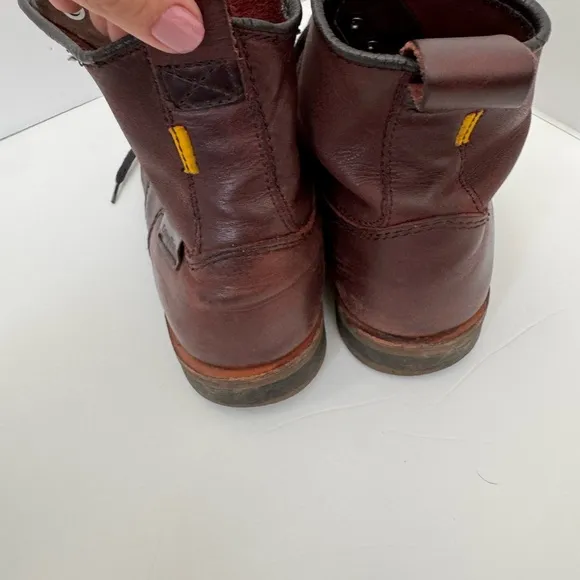 Caterpillar CAT Orson P716725 Leather Combat Boots 10 Distressed Oxblood Work