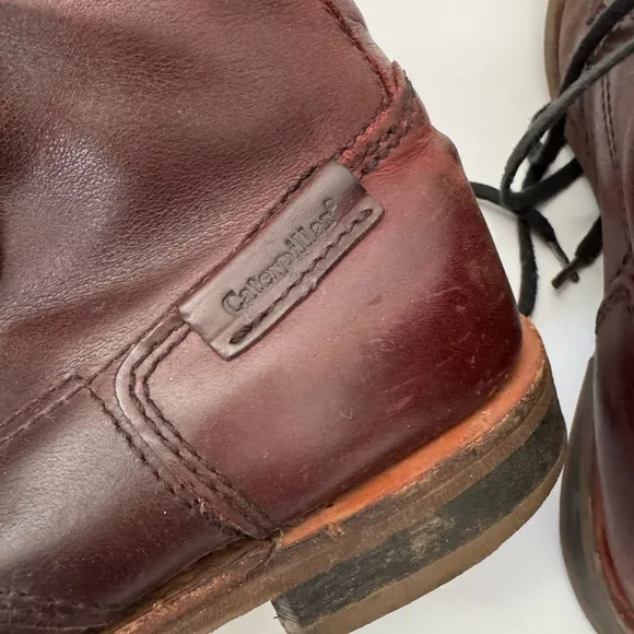 Caterpillar CAT Orson P716725 Leather Combat Boots 10 Distressed Oxblood Work